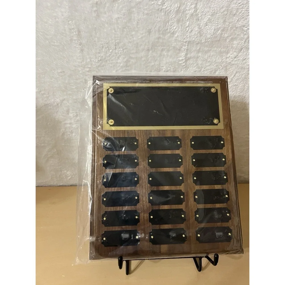 Perpetual Award Plaque 15x12 Walnut 18 Plates Wall Mount NEW